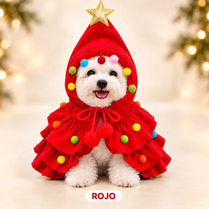 Disfraz de Árbol de Navidad para Perros – Suave y Ajustable