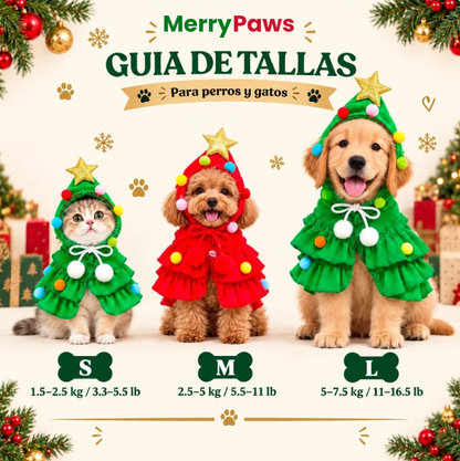 Disfraz de Árbol de Navidad para Perros – Suave y Ajustable